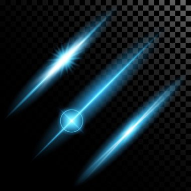 Parlak ışık efektlerinden oluşan yaratıcı konsept vektör kümesi siyah arkaplanda izole edilmiş kıvılcımlarla parlar..