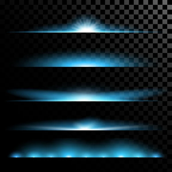 Creative concept Vector set of glow light effect stars bursts with sparkles isolated on black background. — Stock Vector