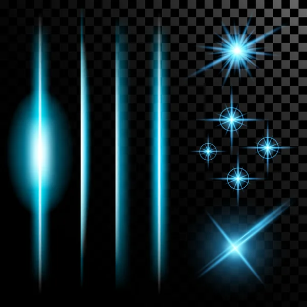 Kreatywna koncepcja Vector set of glow light effect stars bursts with iparkles isolated on black background. — Wektor stockowy