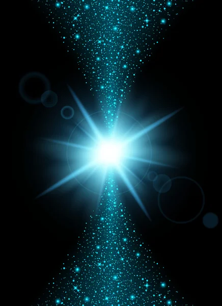 Δημιουργική έννοια Διάνυσμα σύνολο λάμψη φως εκρήγνυται αστέρια με αστράφτει απομονώνονται σε μαύρο φόντο. — Διανυσματικό Αρχείο