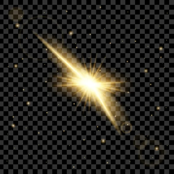 有创意的概念矢量集的辉光效应恒星爆裂与火花隔离在黑色背景. — 图库矢量图片