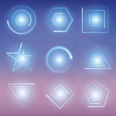 Parlak ışık efektlerinden oluşan yaratıcı konsept vektör kümesi siyah arkaplanda izole edilmiş kıvılcımlarla parlar..