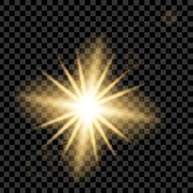 Parlak ışık efektlerinden oluşan yaratıcı konsept vektör kümesi siyah arkaplanda izole edilmiş kıvılcımlarla parlar..