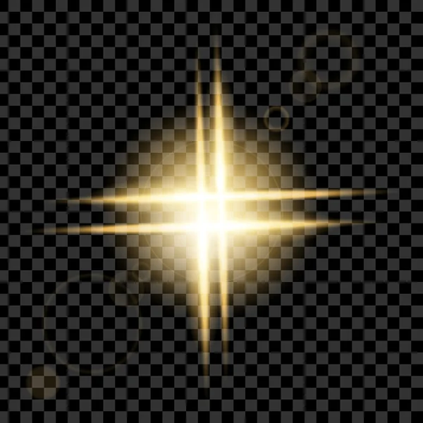 Creatief concept Vectorset van sterren met gloeiend lichteffect barst los met glitters geïsoleerd op zwarte achtergrond. — Stockvector