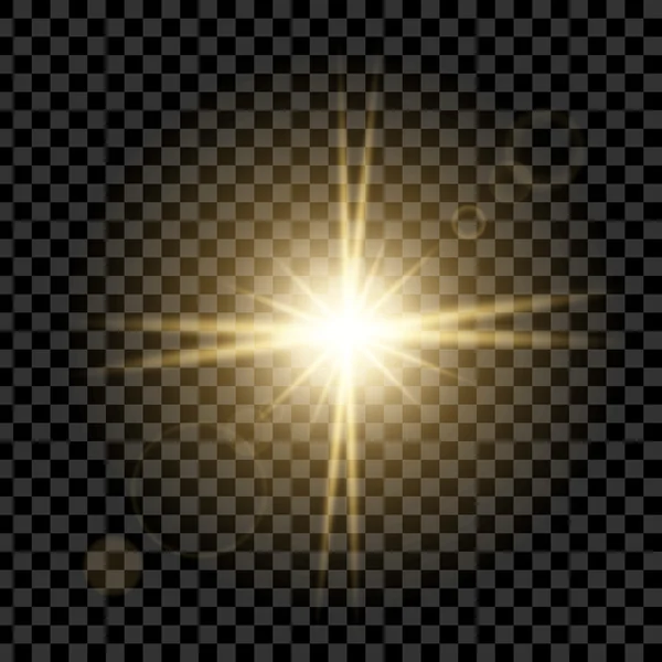 Δημιουργική έννοια Διάνυσμα σύνολο λάμψη φως εκρήγνυται αστέρια με αστράφτει απομονώνονται σε μαύρο φόντο. — Διανυσματικό Αρχείο