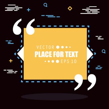 Abstract concept vector empty speech square quote text bubble. For web and mobile app isolated on background, illustration template design, creative presentation, business infographic social media clipart