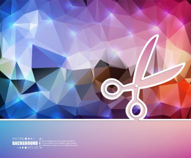 Yaratıcı vektör makas. Resim illüstrasyon şablonu arka plan. Sunum, düzen, broşür, logo, sayfa, baskı, afiş, poster, kapak, kitapçık, iş infografik, duvar kağıdı, işaret, el ilanı için.