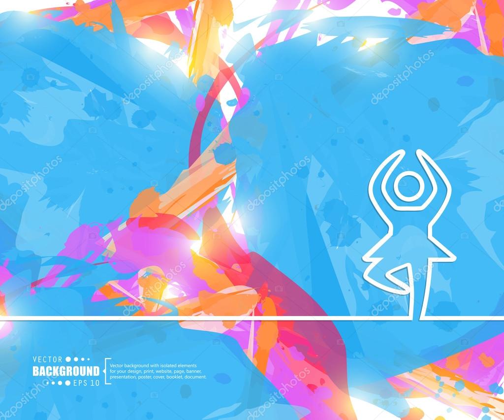 Creative vector dance girl. Art illustration template background. For presentation, layout, brochure, logo, page, print, banner, poster, cover, booklet, business infographic, wallpaper, sign, flyer.