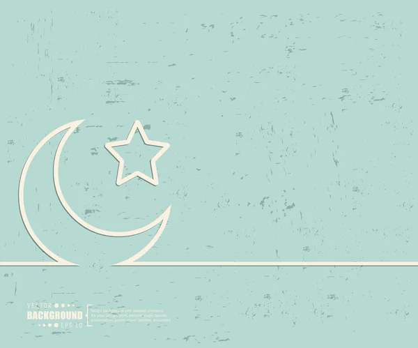 Vector creativo Crescent Islamic. Fondo de plantilla de ilustración de arte. Para presentación, diseño, folleto, logotipo, página, impresión, pancarta, póster, folleto, infografía de negocios, papel pintado, signo, folleto . — Vector de stock