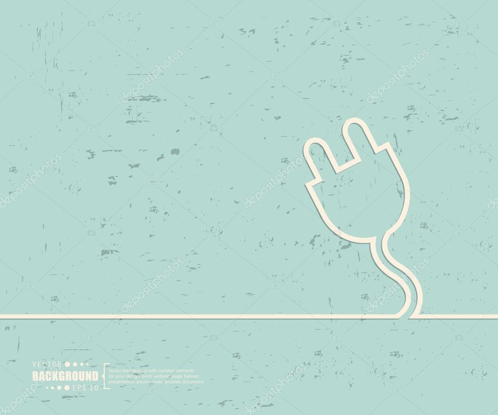 Creative vector power cabel. Art illustration template background. For presentation, layout, brochure, logo, page, print, banner, poster, cover, booklet, business infographic, wallpaper, sign, flyer.