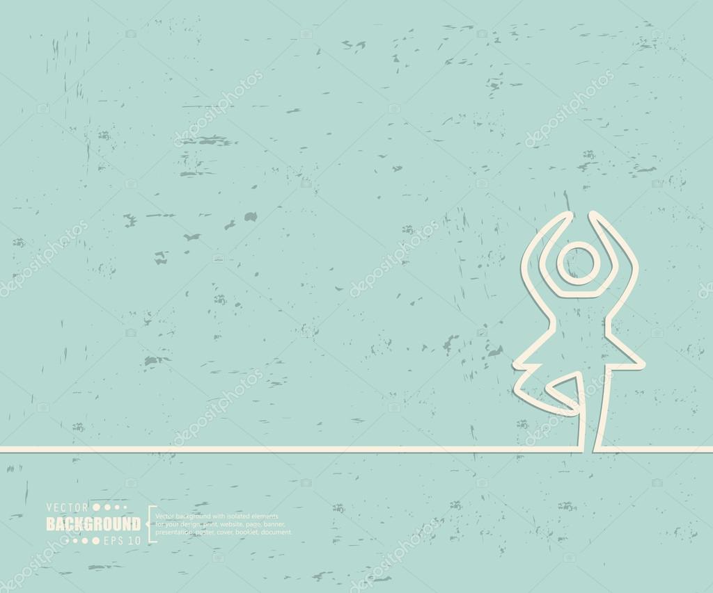 Creative vector dance girl. Art illustration template background. For presentation, layout, brochure, logo, page, print, banner, poster, cover, booklet, business infographic, wallpaper, sign, flyer.