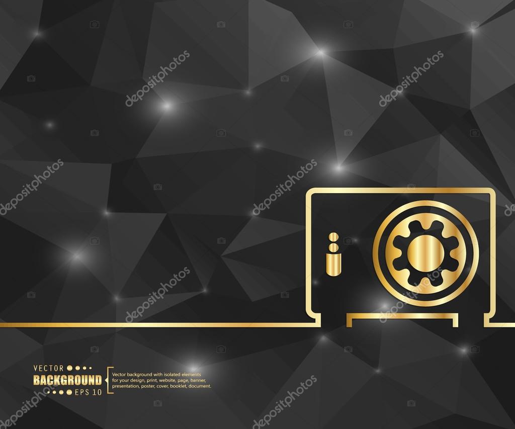 Creative vector safe box. Art illustration template background. For presentation, layout, brochure, logo, page, print, banner, poster, cover, booklet, business infographic, wallpaper, sign, flyer.