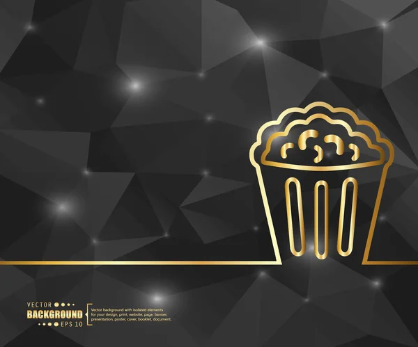 Creative vector popcorn. Art illustration template background. For presentation, layout, brochure, logo, page, print, banner, poster, cover, booklet, business infographic, wallpaper, sign, flyer. — 스톡 벡터