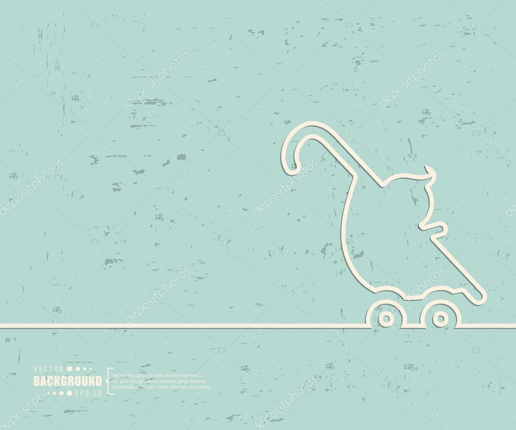 Creative vector stroller. Art illustration template background. For presentation, layout, brochure, logo, page, print, banner, poster, cover, booklet, business infographic, wallpaper, sign, flyer.