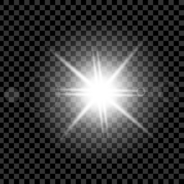 Parlak ışık efektlerinden oluşan yaratıcı bir konsept vektör kümesi siyah arka planda izole edilmiş kıvılcımlarla parlar. Resim tasarımı için, Noel kutlaması için pankart, sihirli ışık ışını