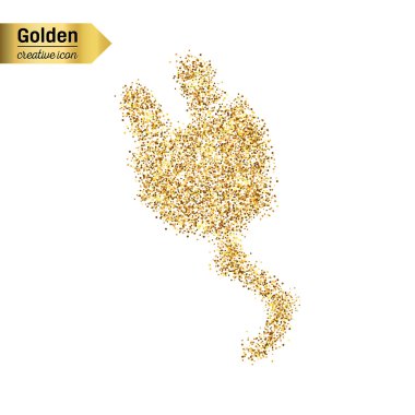 Arka plan üzerinde izole güç kablo altın glitter vektör simgesi. Sanat yaratıcı kavram gösterim amacıyla web, parlayan ışık konfeti, parlak pullu, ışıltı tinsel, soyut bling, ışıltı toz, folyo.