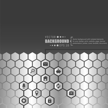 Abstract creative concept vector hexagon network with icon isolated on background for web, mobile App. Art illustration template design, seo business infographic, website, person profile