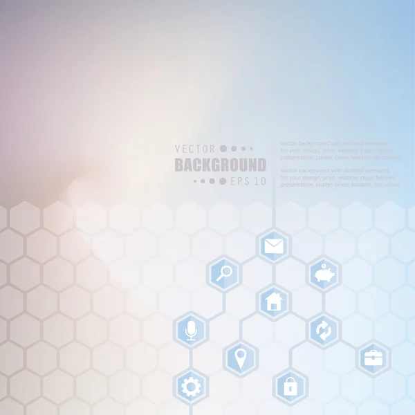 Abstract creative concept vector hexagon network with icon isolated on background for web, mobile App. Art illustration template design, seo business infographic, website, person profile — 스톡 벡터