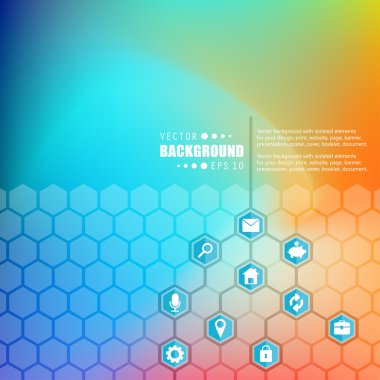 Abstract creative concept vector hexagon network with icon isolated on background for web, mobile App. Art illustration template design, seo business infographic, website, person profile