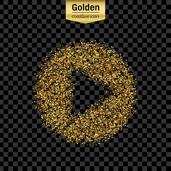 Zlatý třpyt Vektorové ikonu hrát izolované na pozadí. Kreativní koncept ilustrace pro web, umění zářit světlo konfety, světlé flitry, jiskra pozlátko, abstraktní bling, třpyt prach, fólie — Stockový vektor