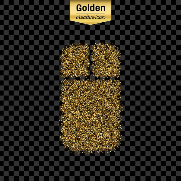 Золотой блеск вектор значок мыши изолированы на заднем плане. Художественная концепция иллюстрации для паутины, светящиеся легкие конфетти, яркие блестки, блестящая мишура, абстрактный блеск, блестящая пыль, фольга — стоковый вектор