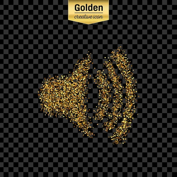Золотой блеск вектор значок объема изолированы на заднем плане. Художественная концепция иллюстрации для паутины, светящиеся легкие конфетти, яркие блестки, блестящая мишура, абстрактный блеск, блестящая пыль, фольга — стоковый вектор