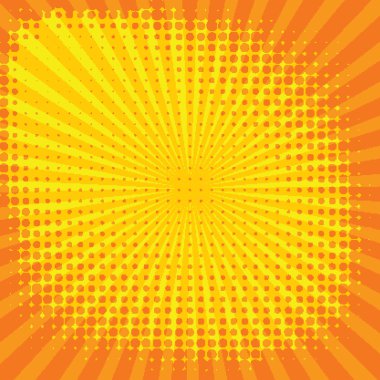 Yaratıcı soyut kavram vektör çizgi roman pop sanat tarzı boş düzeni şablonu bulutlar kiriş ve arka plan üzerinde izole nokta şekli ile. Web ve mobil uygulamalar, illüstrasyon kalıp çizmek için