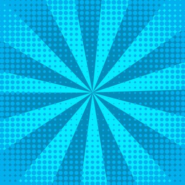 Yaratıcı soyut kavram vektör çizgi roman pop sanat tarzı boş düzeni şablonu bulutlar kiriş ve arka plan üzerinde izole nokta şekli ile. Web ve mobil uygulamalar, illüstrasyon kalıp çizmek için