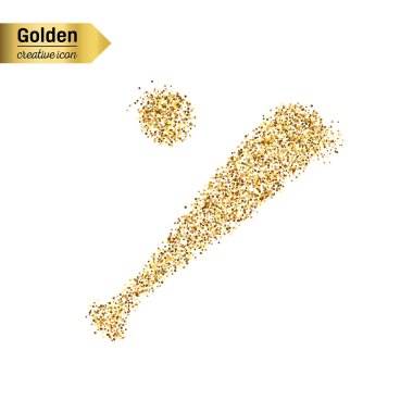 Altın glitter vektör simgesi üzerinde arka izole beyzbol. Sanat yaratıcı kavram gösterim amacıyla web, parlayan ışık konfeti, parlak pullu, ışıltı tinsel, soyut bling, ışıltı toz, folyo.