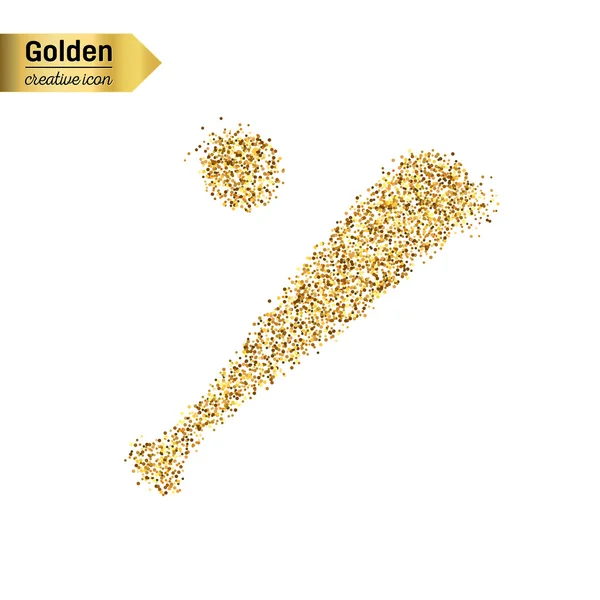 Gouden glitter vector icoon van honkbal geïsoleerd op de achtergrond. Kunst creatief concept illustratie voor het web, gloeien lichte confetti, heldere pailletten, sparkle klatergoud, abstracte bling, shimmer stof, folie. — Stockvector