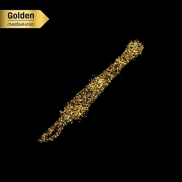 Gold-Glitzer-Vektor-Symbol des Skalpells isoliert auf dem Hintergrund. art creative concept illustration für web, leuchtendes Licht Konfetti, helle Pailletten, glitzerndes Lametta, abstraktes Bling, schimmernder Staub, Folie. — Stockvektor