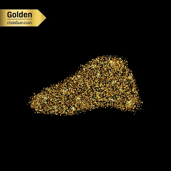 Gold-Glitzervektorsymbol der Leber isoliert auf dem Hintergrund. art creative concept illustration für web, leuchtendes Licht Konfetti, helle Pailletten, glitzerndes Lametta, abstraktes Bling, schimmernder Staub, Folie. — Stockvektor