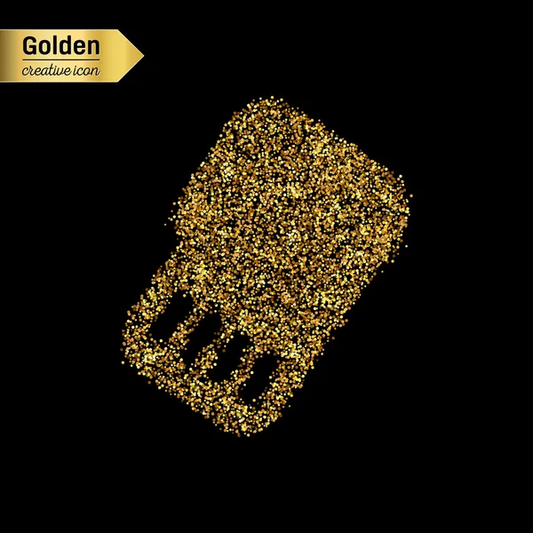 Gold glitter Vektor-Symbol der SIM-Karte isoliert auf dem Hintergrund. art creative concept illustration für web, leuchtendes Licht Konfetti, helle Pailletten, glitzerndes Lametta, abstraktes Bling, schimmernder Staub, Folie. — Stockvektor