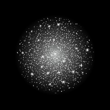 Parlak ışık efektlerinden oluşan yaratıcı bir konsept vektör kümesi siyah arka planda izole edilmiş kıvılcımlarla parlar. Resim tasarımı için, Noel kutlaması için pankart, sihirli ışık ışını.