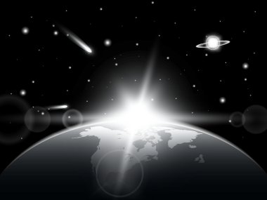 Parlak ışık efektlerinden oluşan yaratıcı bir konsept vektör kümesi siyah arka planda izole edilmiş kıvılcımlarla parlar. Resim tasarımı için, Noel kutlaması için pankart, sihirli ışık ışını.