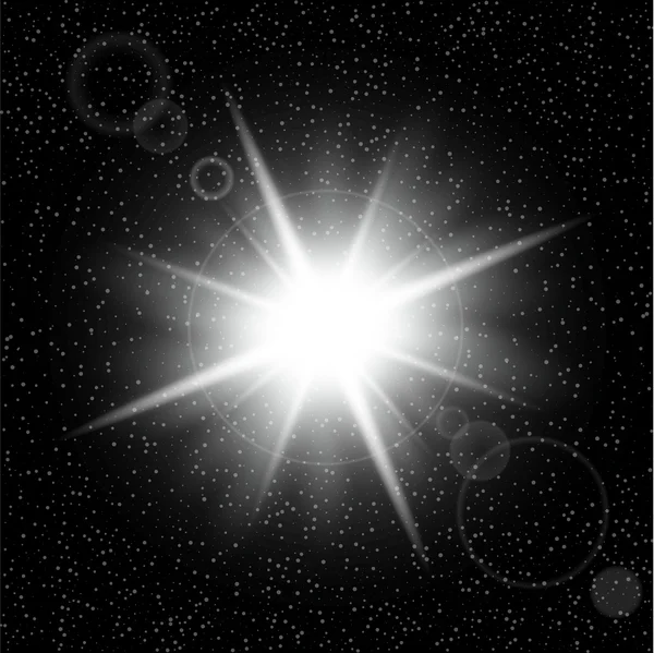 Creative concept Vector set of glow light effect stars bursts with sparkles isolated on black background. For illustration template art design, banner for Christmas celebrate, magic flash energy ray. — Stock Vector