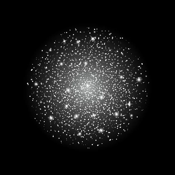 Parlak ışık efektlerinden oluşan yaratıcı bir konsept vektör kümesi siyah arka planda izole edilmiş kıvılcımlarla parlar. Resim tasarımı için, Noel kutlaması için pankart, sihirli ışık ışını.