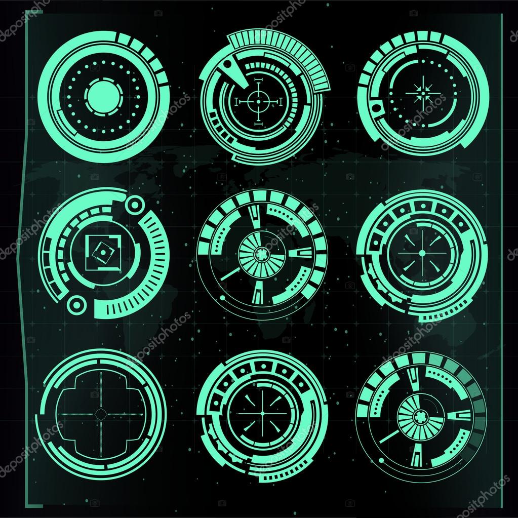 Abstract future, concept vector futuristic blue virtual graphic touch user interface HUD. For web, site, mobile applications isolated on black background, techno, online design, business, gui, ui.