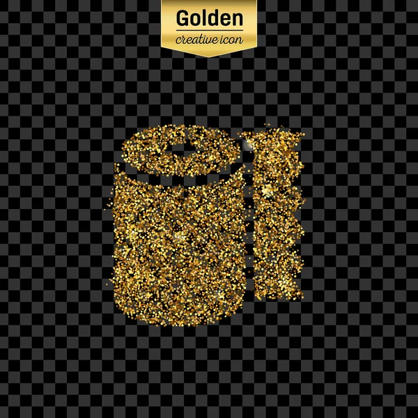 Guld glitter vektor ikon toalett isolerad på bakgrunden. Konst kreativa koncept illustration för webben, glow ljus konfetti, ljusa paljetter, glitter glitter, abstrakt bling, skimmer damm, folie. — Stock vektor