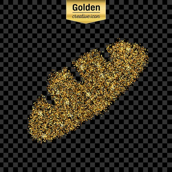 Gold-Glitzervektorsymbol von Brot isoliert auf dem Hintergrund. art creative concept illustration für web, leuchtendes Licht Konfetti, helle Pailletten, glitzerndes Lametta, abstraktes Bling, schimmernder Staub, Folie. — Stockvektor