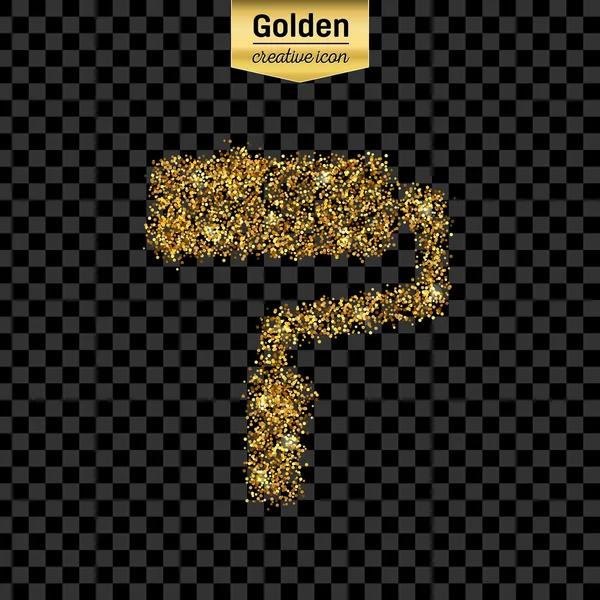 Gold glitter Vektor Symbol der Rolle isoliert auf dem Hintergrund. art creative concept illustration für web, leuchtendes Licht Konfetti, helle Pailletten, glitzerndes Lametta, abstraktes Bling, schimmernder Staub, Folie. — Stockvektor