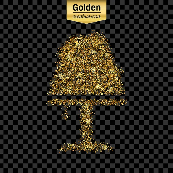 Ícone de vetor de brilho dourado da lâmpada isolada no fundo. Arte criativa conceito ilustração para web, brilho luz confete, lantejoulas brilhantes, cintilante ouropel, bling abstrato, pó brilho, folha . —  Vetores de Stock