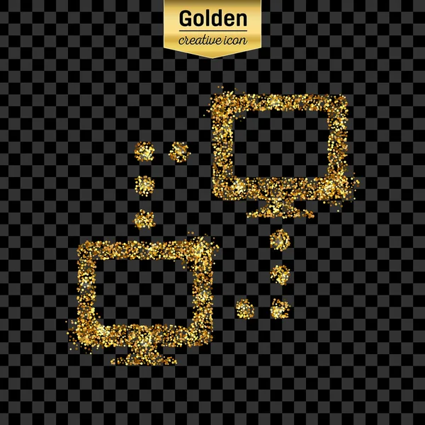 Золотий блиск Векторний значок комп'ютера ізольовано на фоні. Художня креативна концепція ілюстрація для Інтернету, світиться легкий конфетті, яскраві блискітки, іскровий мішура, абстрактний блиск, мерехтливий пил, фольга . — стоковий вектор