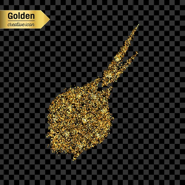 Gouden glitter vector icoon van UI geïsoleerd op de achtergrond. Kunst creatief concept illustratie voor het web, gloeien lichte confetti, heldere pailletten, sparkle klatergoud, abstracte bling, shimmer stof, folie. — Stockvector