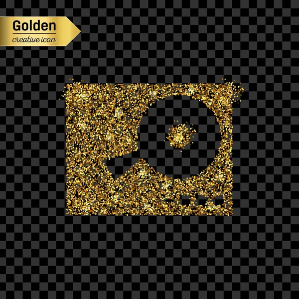 Gold glitter Vektor-Symbol von DJ-Mischpult isoliert auf dem Hintergrund. art creative concept illustration für web, leuchtendes Licht Konfetti, helle Pailletten, glitzerndes Lametta, abstraktes Bling, schimmernder Staub, Folie. — Stockvektor