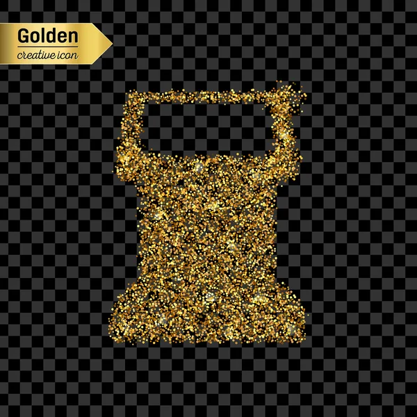 Gold glitter Vektor Symbol des Terminalbildschirms isoliert auf dem Hintergrund. art creative concept illustration für web, leuchtendes Licht Konfetti, helle Pailletten, glitzerndes Lametta, abstraktes Bling, schimmernder Staub, Folie. — Stockvektor