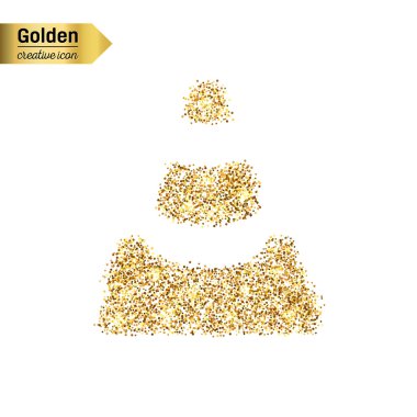 Trafik konisi altın glitter simgesi