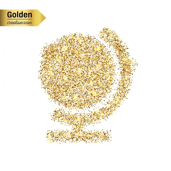 Gold-Glitzersymbol der Weltkugel — Stockvektor