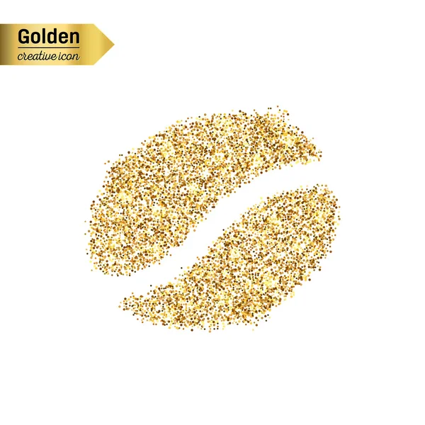 Icono de brillo de oro de grano de café — Vector de stock