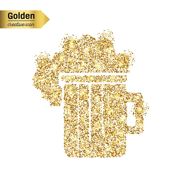 Gold-Glitzersymbol des Bieres — Stockvektor